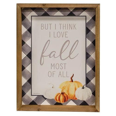 I Love Fall Most of All Wood Shadowbox - The Fox Decor